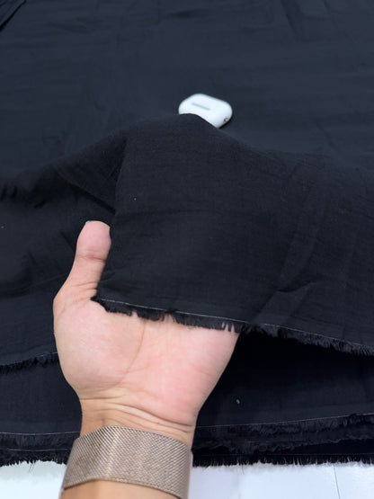 Buy Premium Soft Cotton Double Cloth Black Fabric