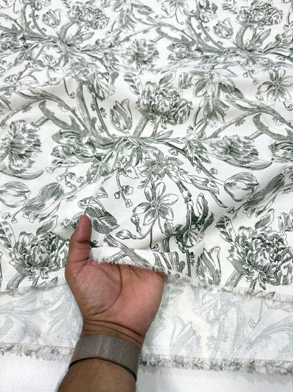 Buy Cotton Poplin Olive Green Toile Fabric