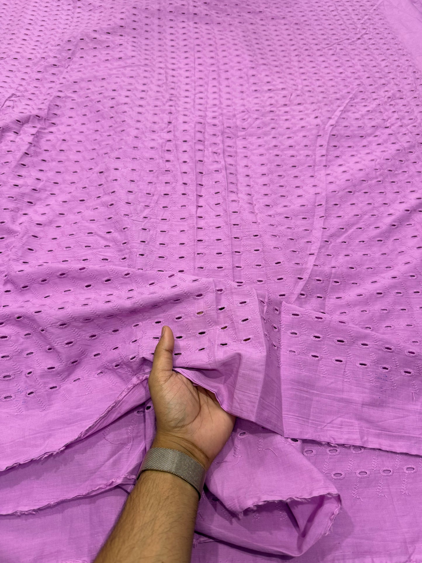 Buy Cotton Hakoba Lavender Magenta Circle Traditional - MAF 