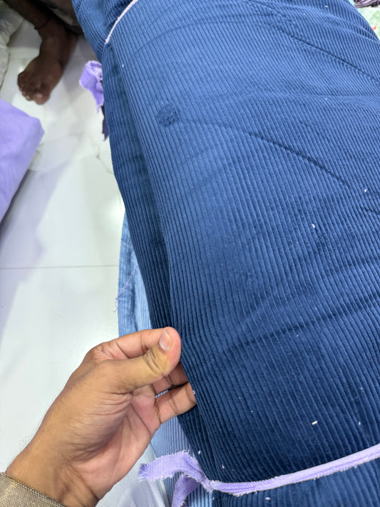 Buy Corduroy Solid Navy Blue Fabric