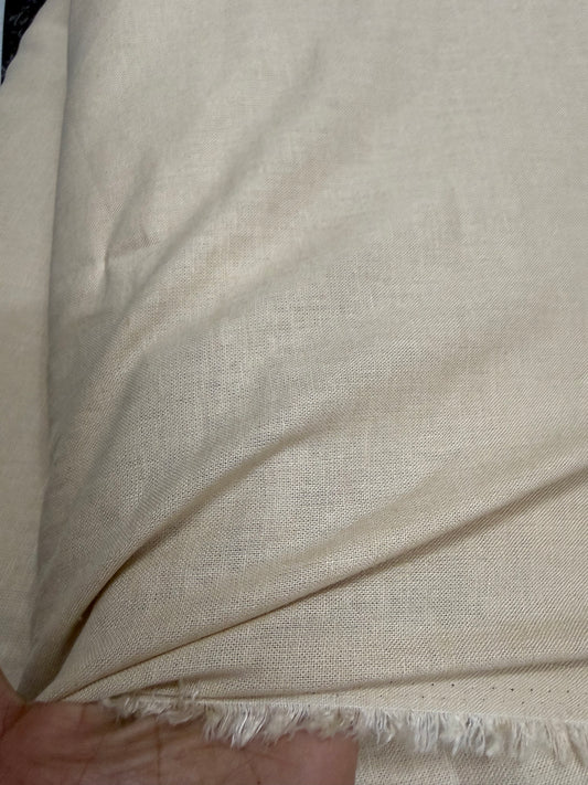 Buy Pure Linen Solid Khadi Beige Fabric