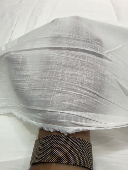 Buy Premium Cotton Dobby Ivory Check Fabric