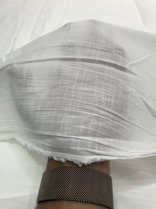 Buy Premium Cotton Dobby Ivory Check Fabric