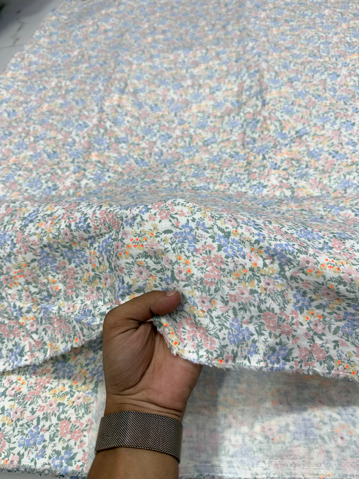 Buy Premium Cotton Double Cloth Ditsy Floral Print Fabric