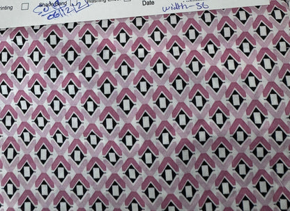 Buy Mul Cotton Pink Black Abstract Box Printed Fabric - MAF