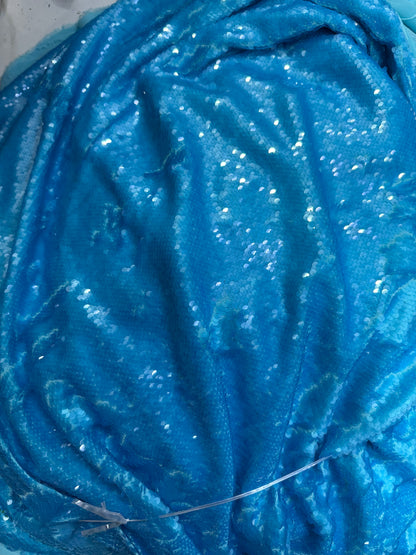 Buy Sequins Blue Coloured Fabric