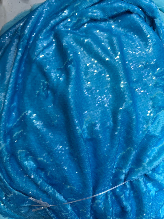 Buy Sequins Blue Coloured Fabric