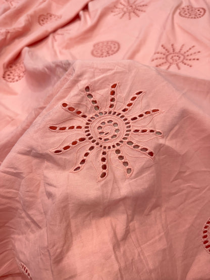 Buy Peach Cotton Hakoba Dual Beach Embroidery Design