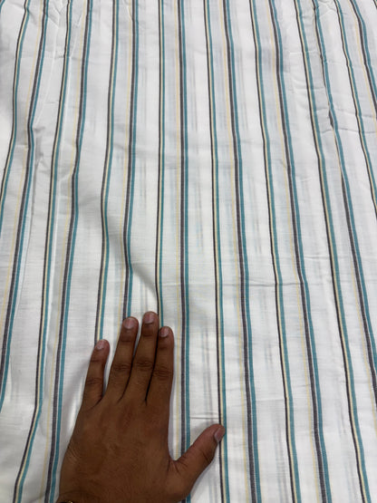 Buy Cotton Linen Grey Green Stripe Fabric