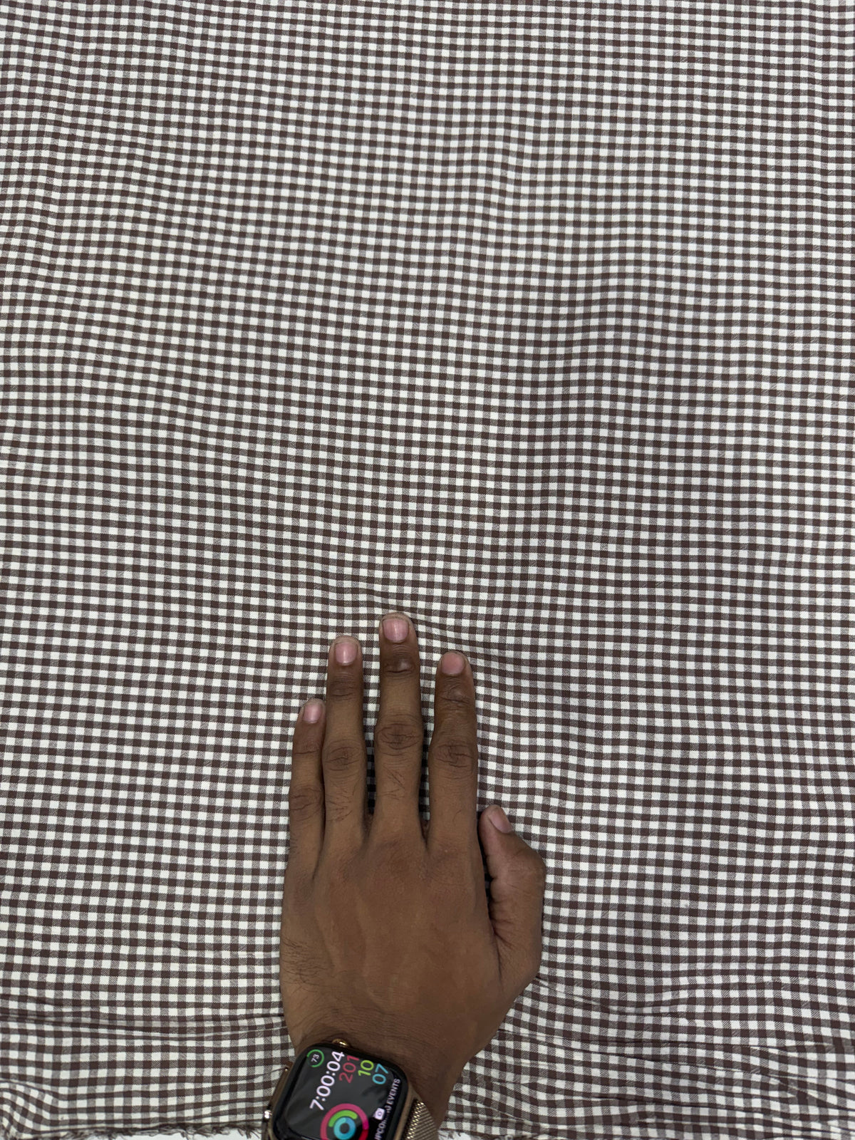 Buy Premium Cotton Yarn-Dyed Brown Gingham Check Fabric