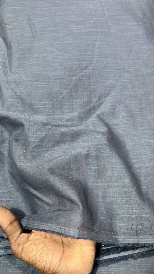 Buy Fine Mul Cotton Slub Stone Blue Fabric