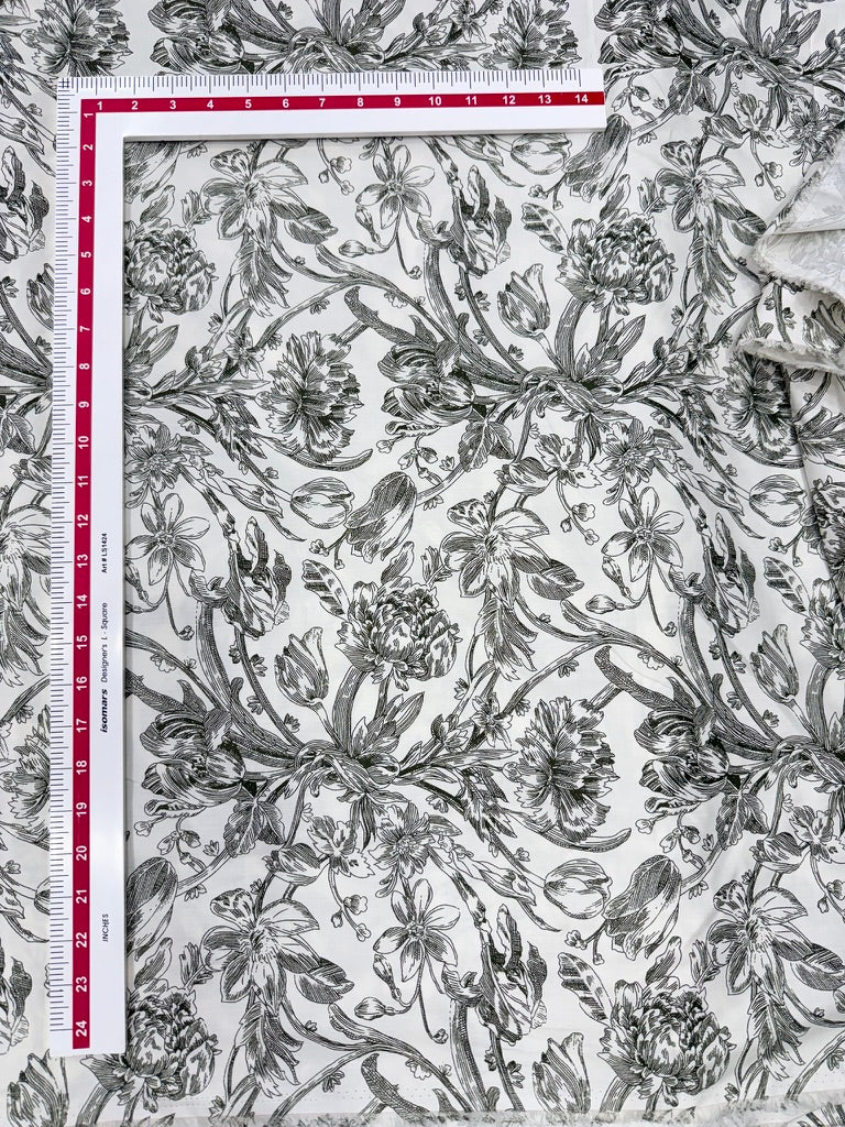 Buy Cotton Poplin Olive Green Toile Fabric