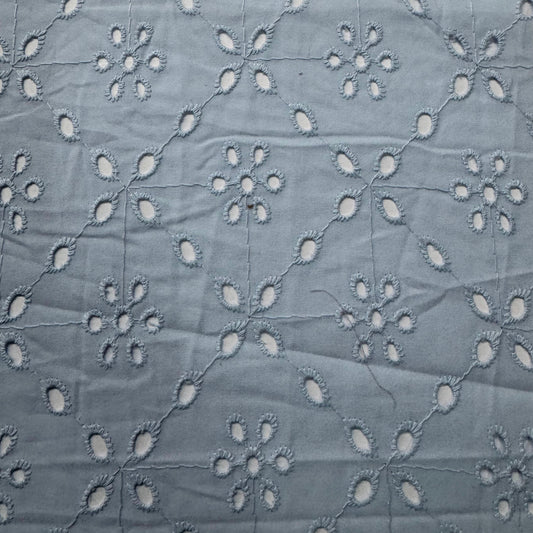 Buy Cotton Hakoba Powder Blue Diamond Floral Fabric