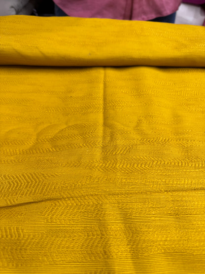 Buy Cotton Heavy Jacquard Mustard Yellow Self Work Soft Furnishing Fabric
