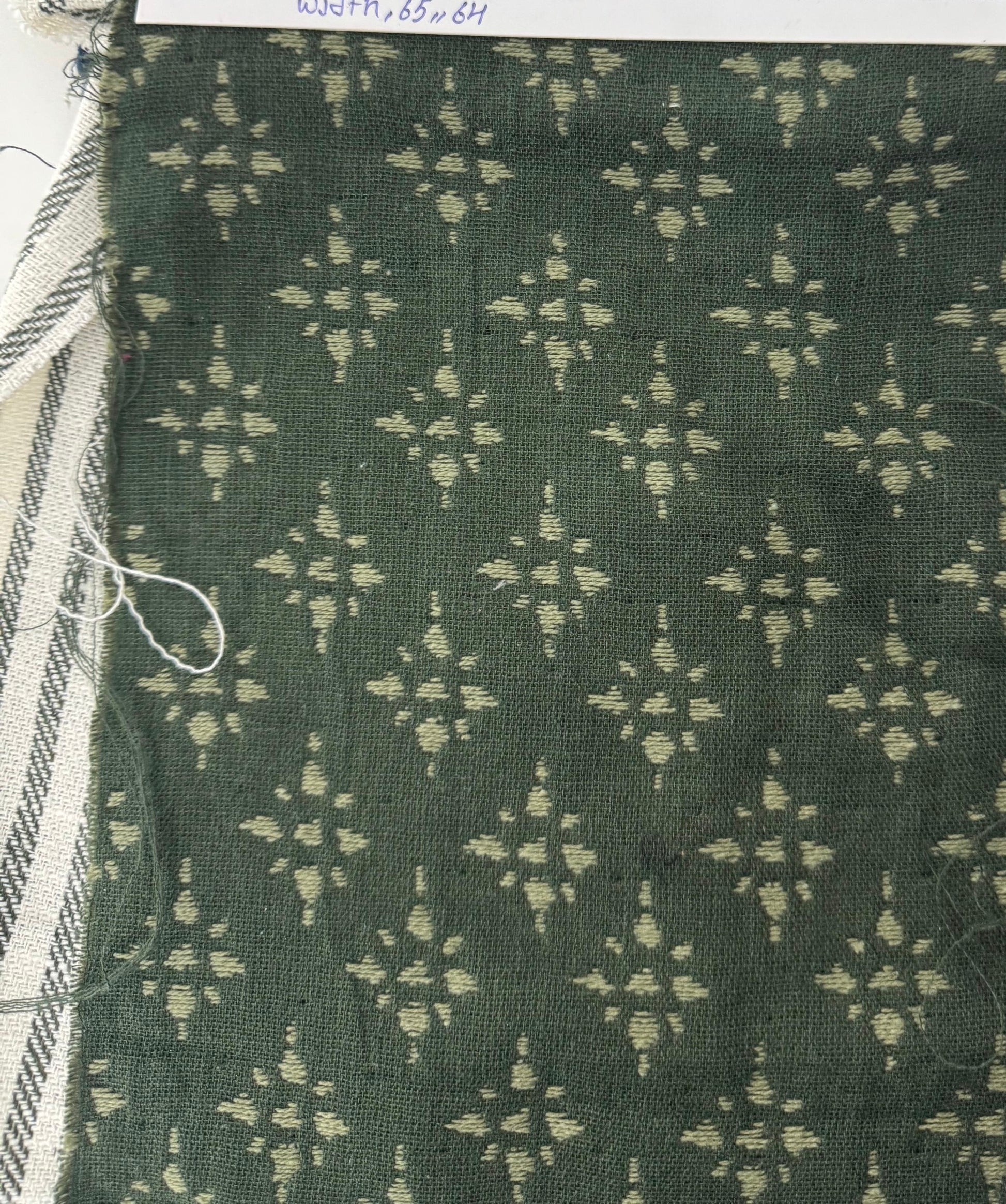 Buy Cotton Heavy Jacquard Dark Green Base Neon Work Fabric - MAF 