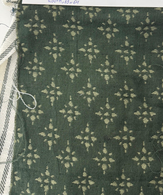 Buy Cotton Heavy Jacquard Dark Green Base Neon Work Fabric - MAF 