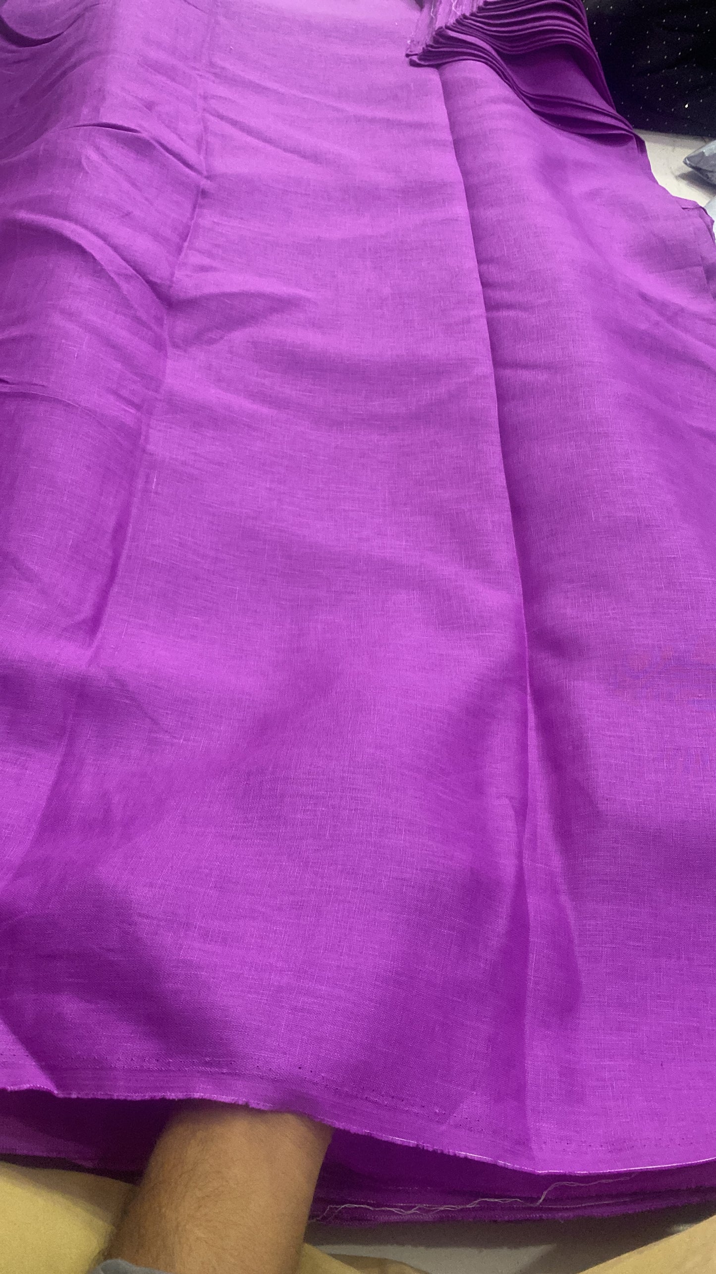 Buy Pure Linen Premium Collection Solid Lavender Fabric