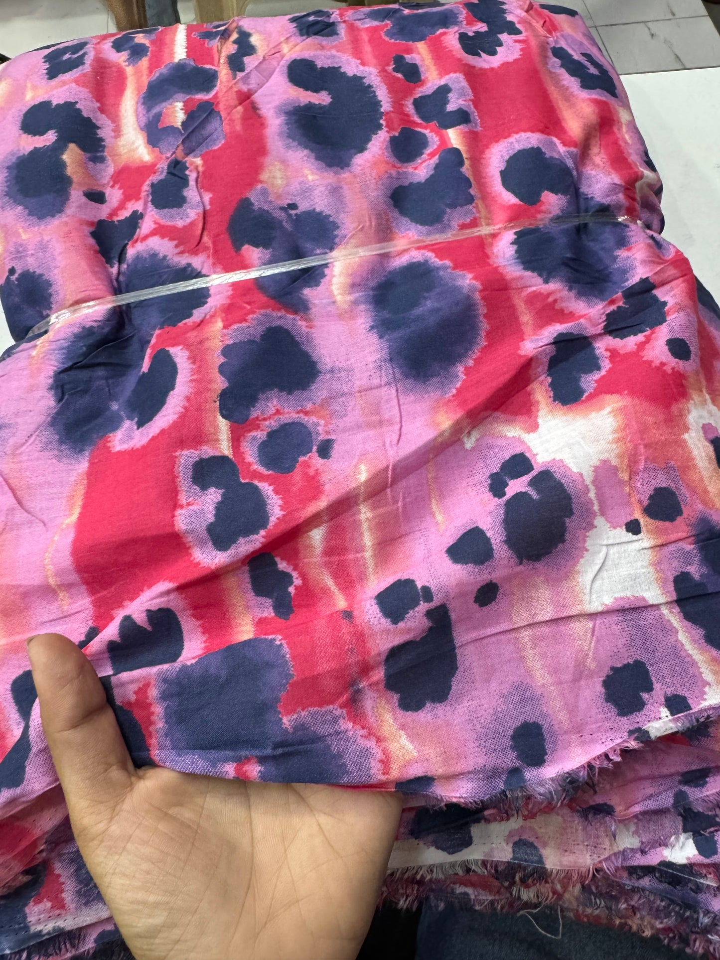 Buy Mul Cotton Abstract Pretty Animal Printed Fabric