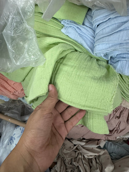 Buy Soft Cotton Double Cloth Solid Sweet Green Fabric