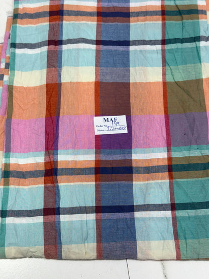 Buy Cutpiece Cotton Yarn Dyed Pink Multi Checks Shirting 1.20 Meter