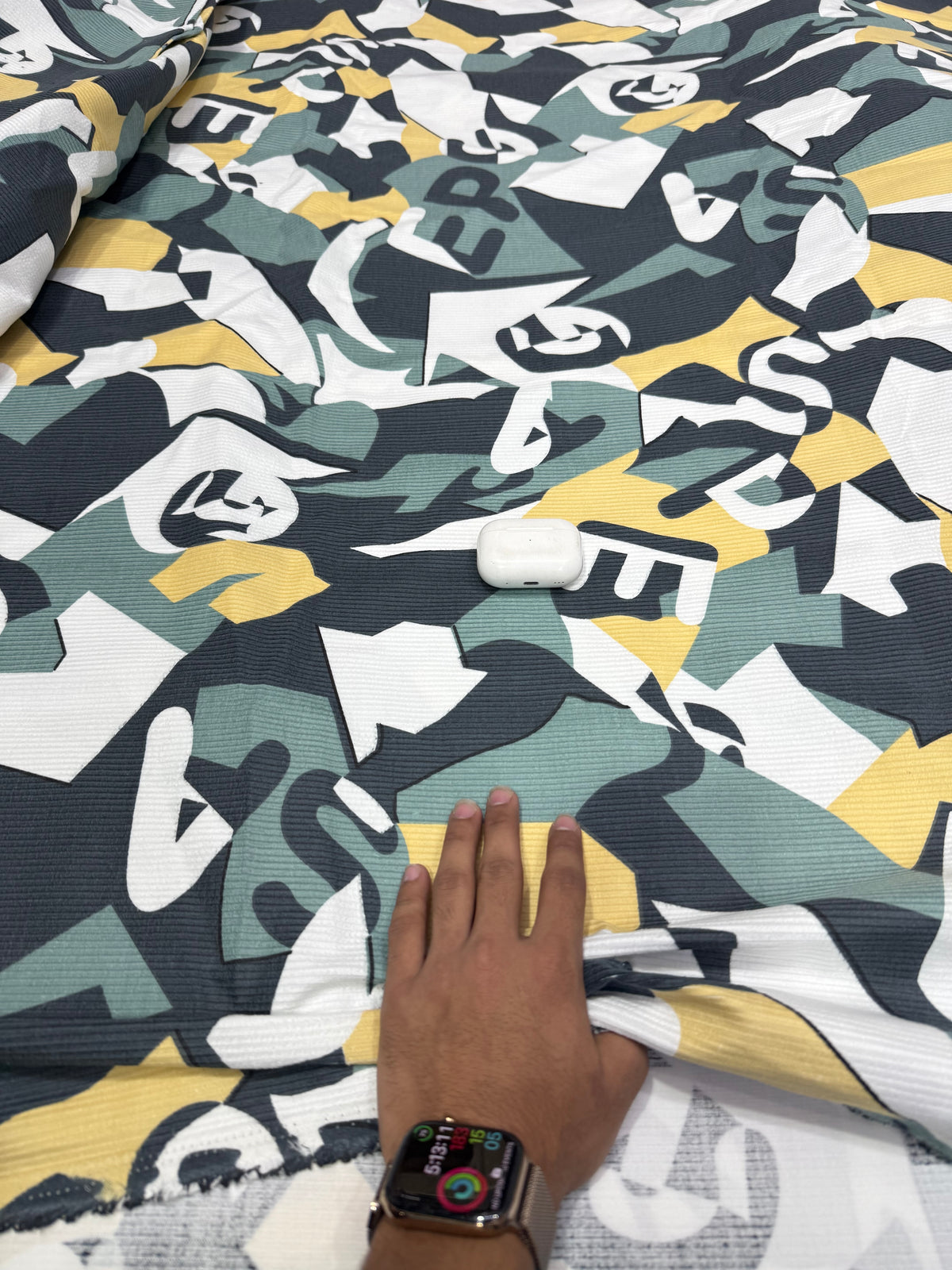 Buy Premium Corduroy Multicolor Camo Graffiti Abstract Print Fabric