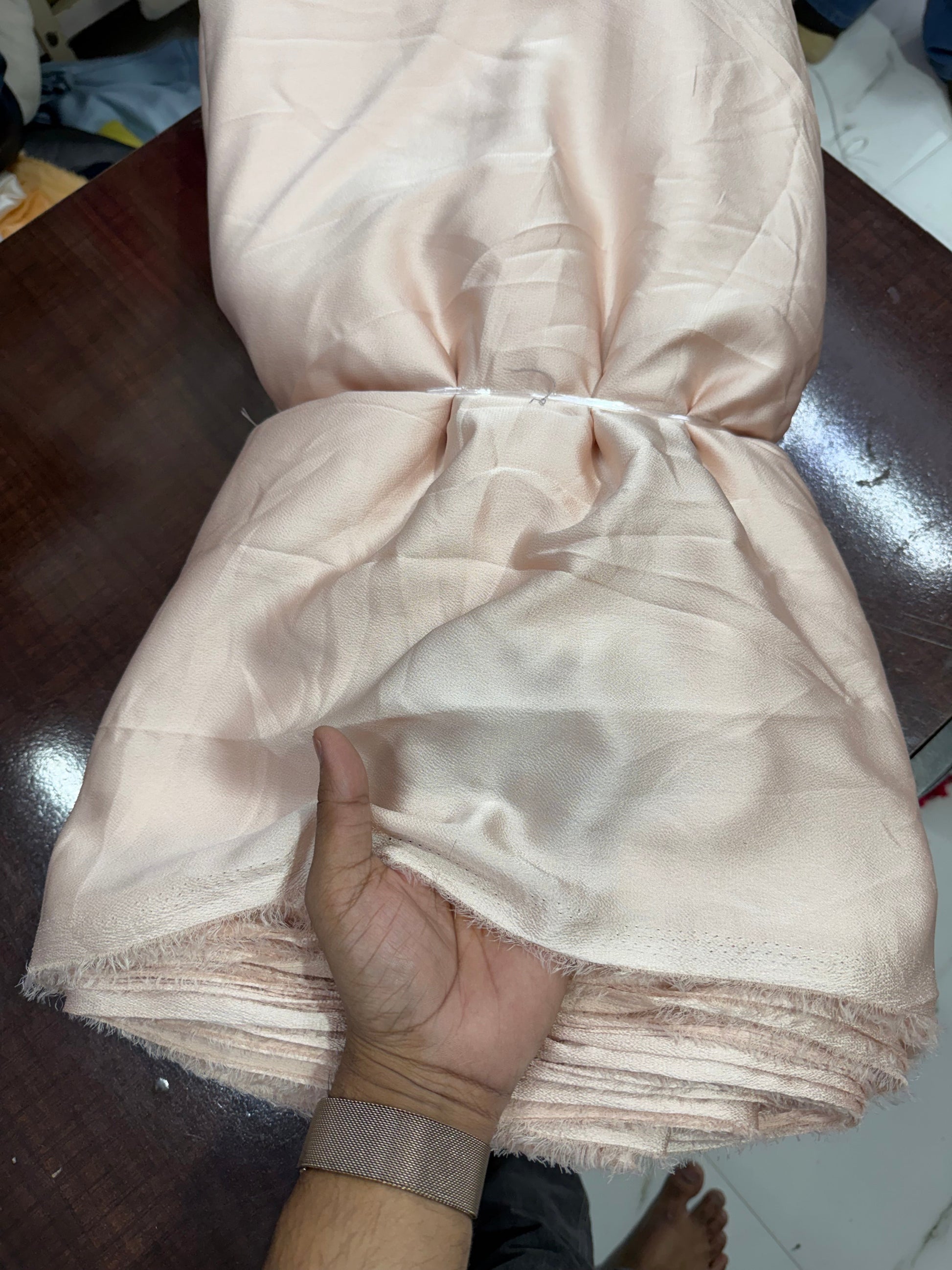 Buy Italian Silk Solid Light Pink Fabric - MAF 