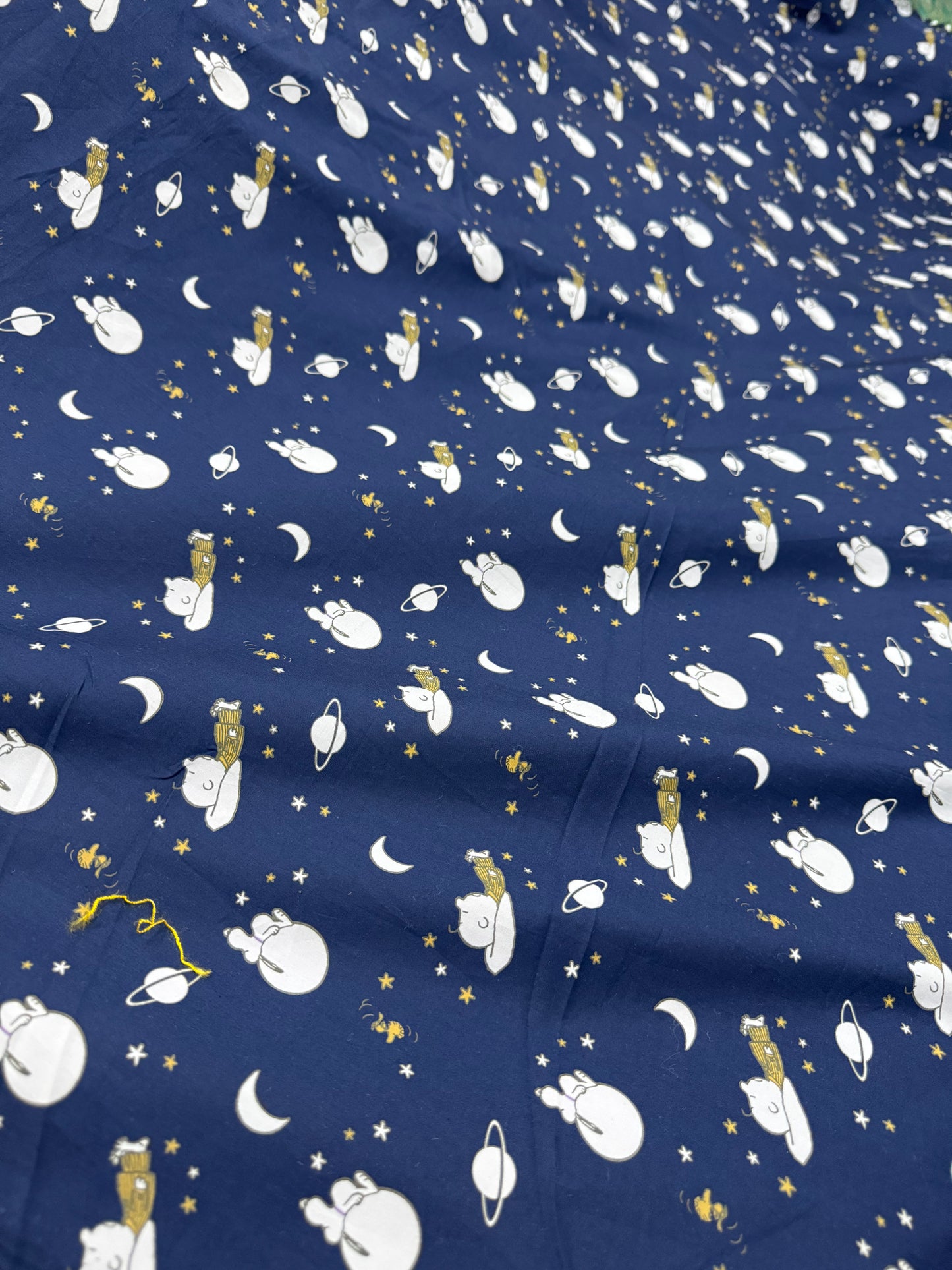 Buy Premium Cotton Sleepy Kids Cartoon Dark Blue Base Printed Fabric