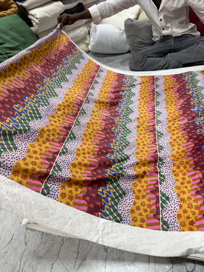 Buy Cotton Velvet Multi Base Printed Fabric - MAF 