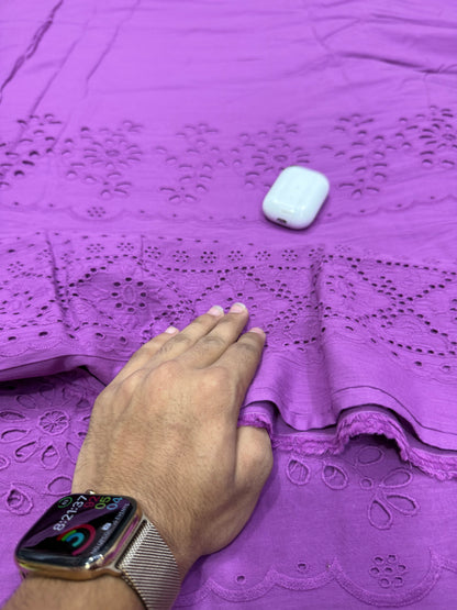 Buy Premium Cotton Cambric Schiffli Orchid Vine Fabric