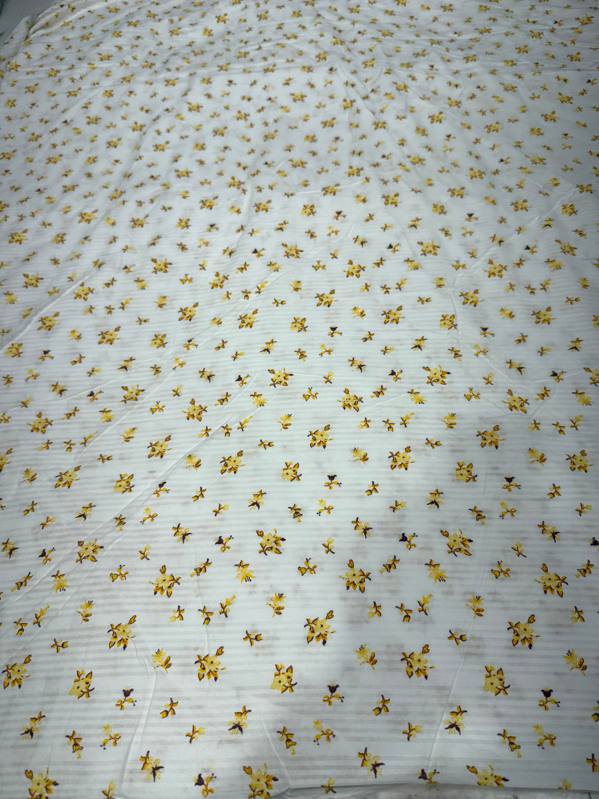Buy Premium Seersucker Yellow Floral Stripe Fabric