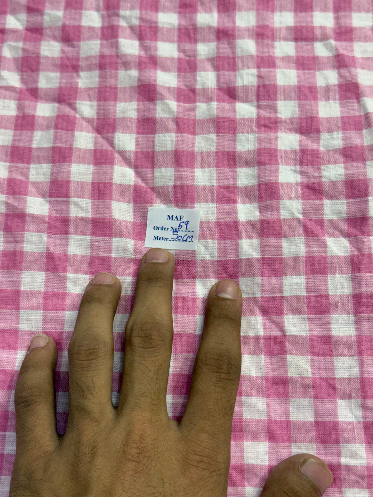Buy Cutpiece Cotton Pink Check 50 Centimeter