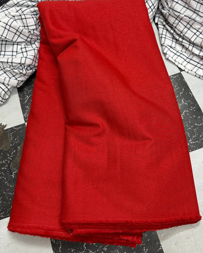Buy Pure Linen Solid Volt Red Fabric