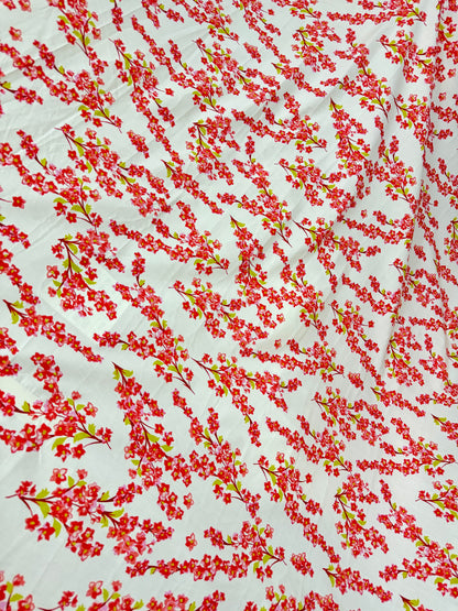 Buy Cotton Poplin Cherry Blossom Printed Fabric