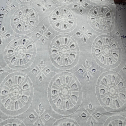 Buy White Dyeable Cotton Hakoba Circle Embroidery Design