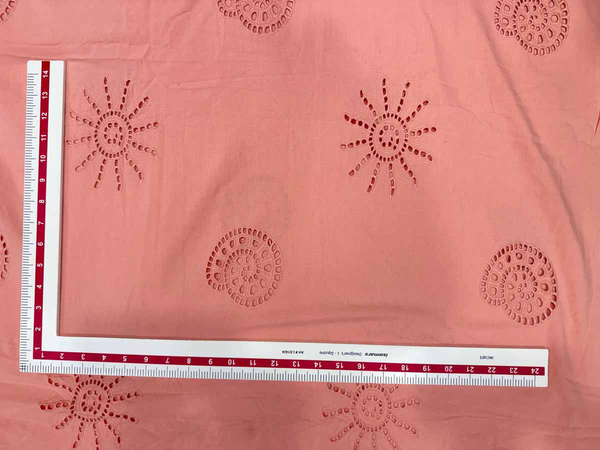 Buy Peach Cotton Hakoba Dual Beach Embroidery Design