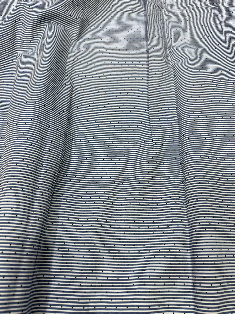 Buy Cotton Poplin Blue Stripe Polki Both Printed Fabric