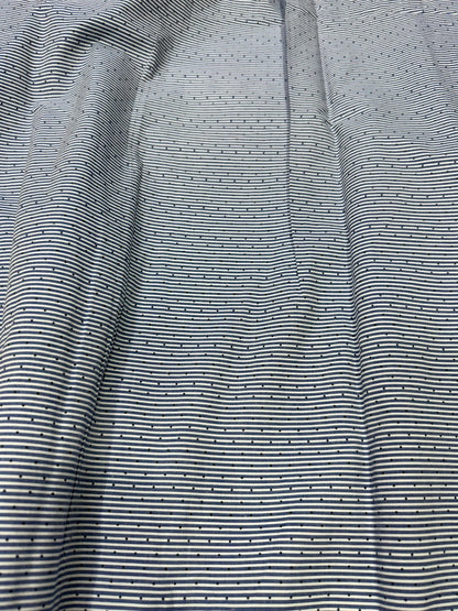 Buy Cotton Poplin Blue Stripe Polki Both Printed Fabric
