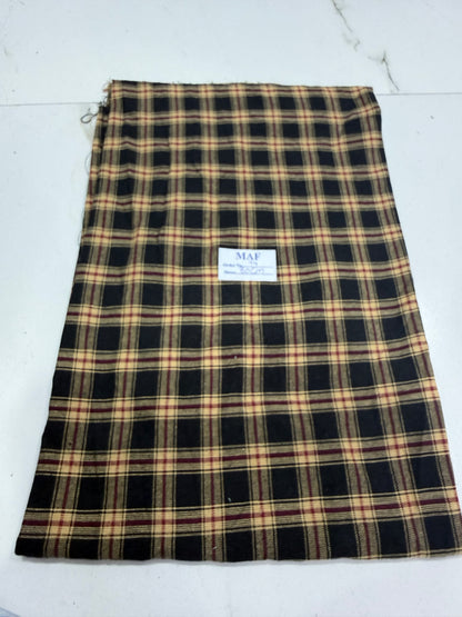 Buy Cutpiece Mustard Black  Check Fabric 80 CentiMeter