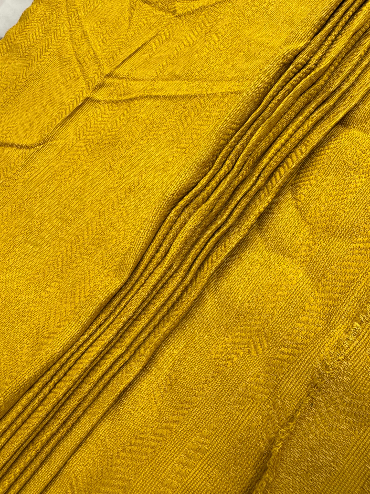Buy Cotton Heavy Jacquard Mustard Yellow Self Work Soft Furnishing Fabric