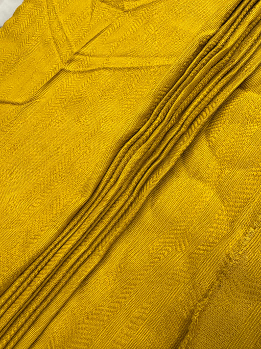 Buy Cotton Heavy Jacquard Mustard Yellow Self Work Soft Furnishing Fabric