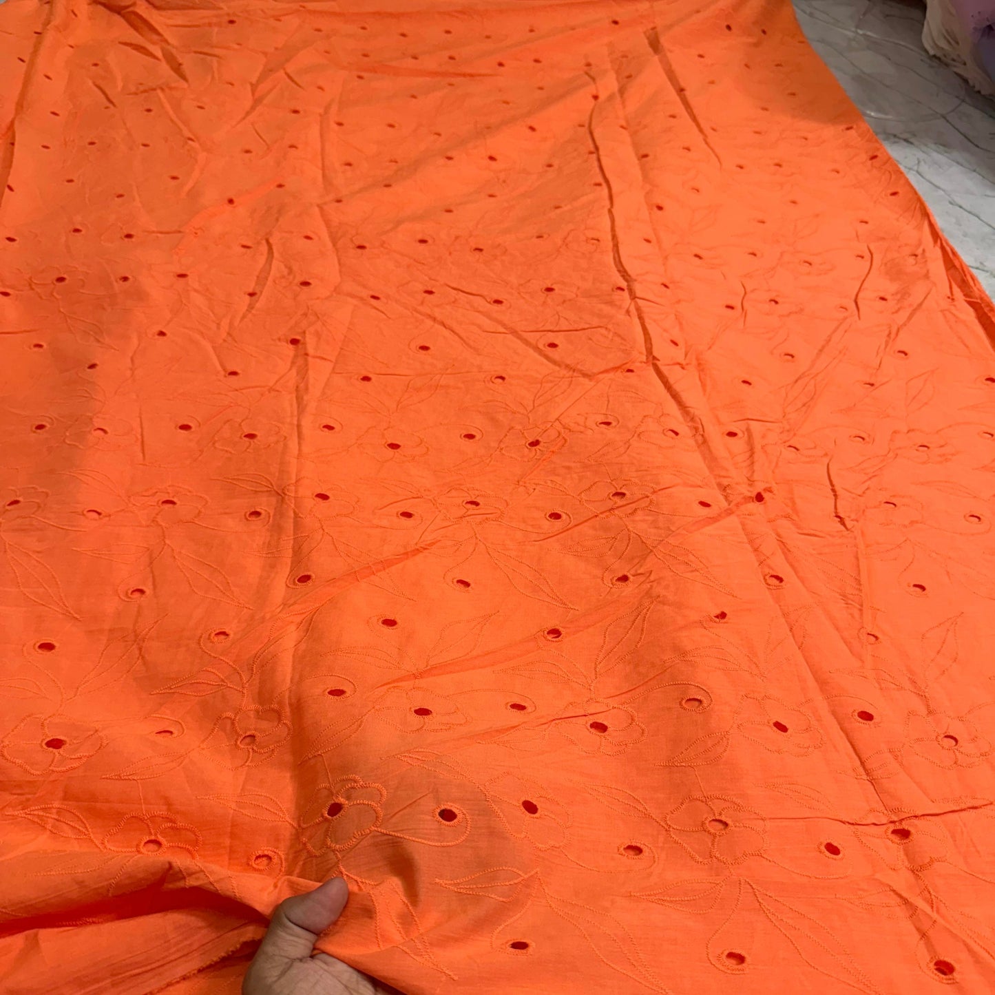 Buy Cotton Orange Rose Hakoba Fabric - MAF 