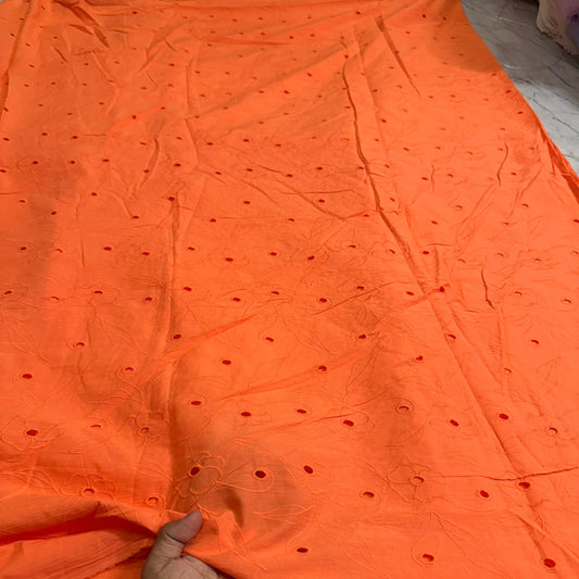 Buy Cotton Orange Rose Hakoba Fabric - MAF 