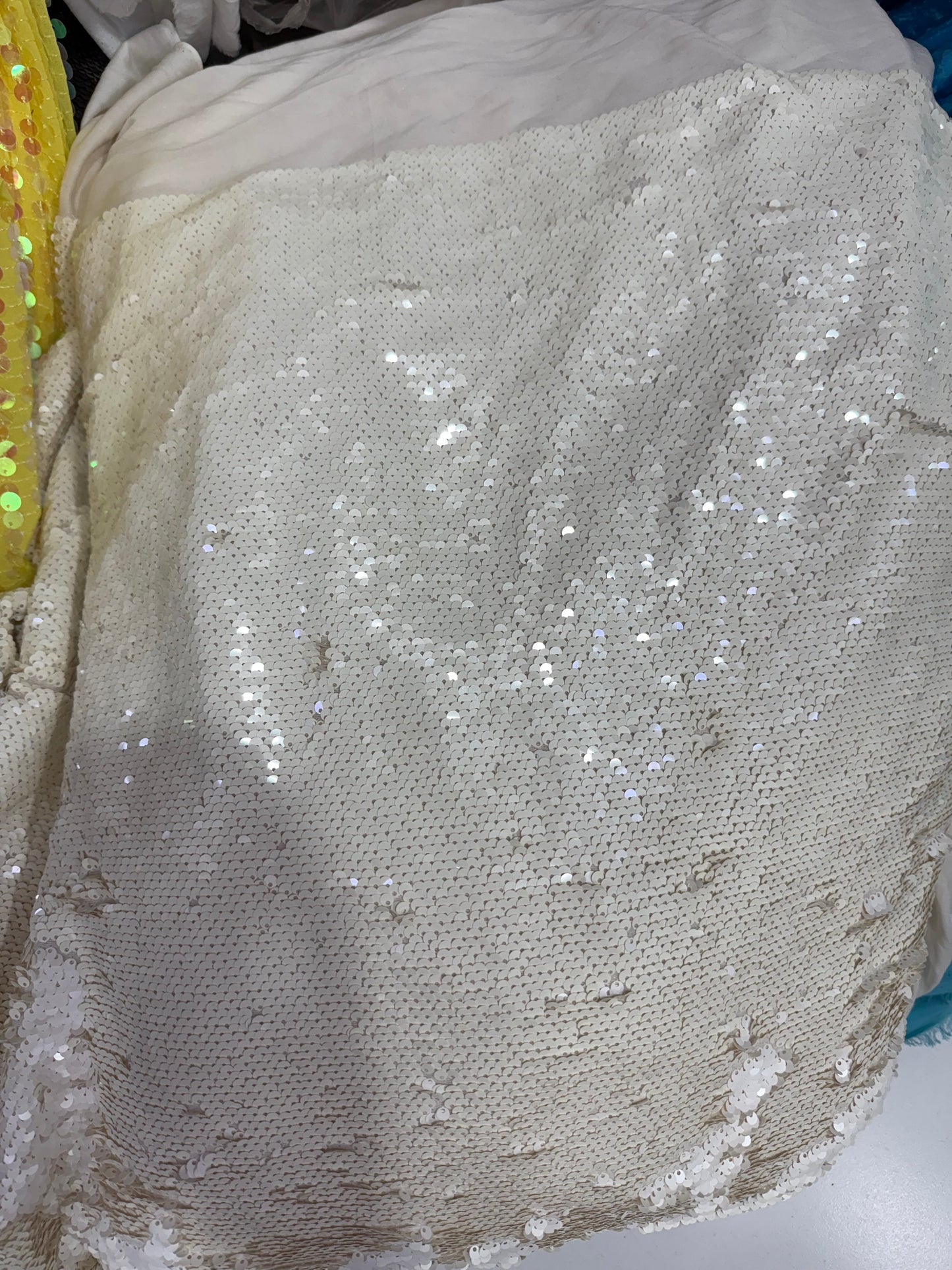 Buy Sequins Cream Coloured Fabric