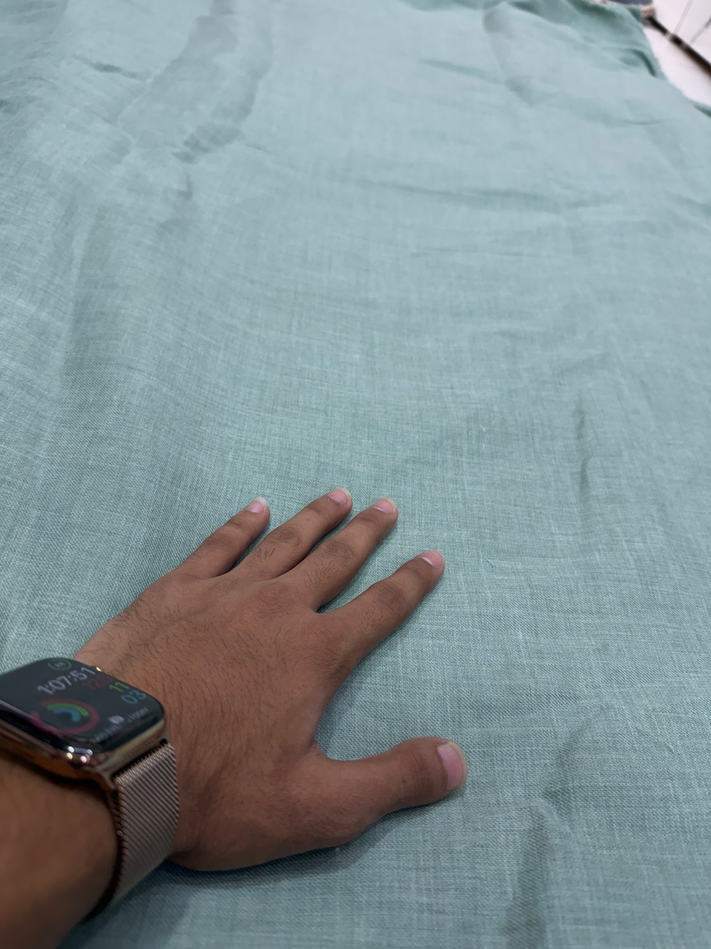 Buy Imported Linen Milange Green Fabric