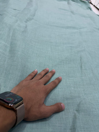 Buy Imported Linen Milange Green Fabric