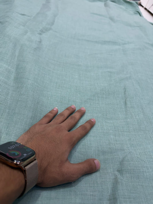 Buy Imported Linen Milange Green Fabric