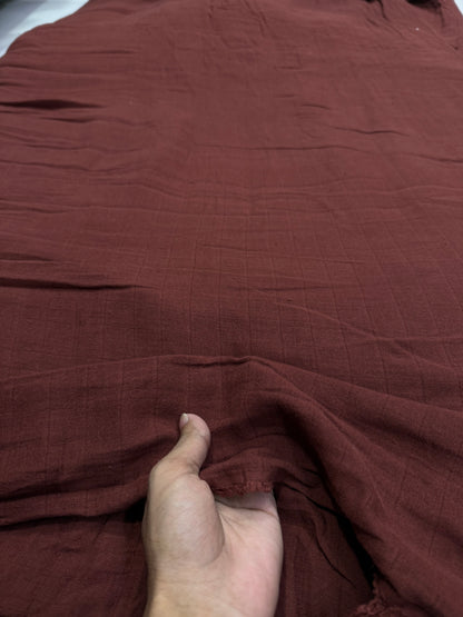 Buy Soft Cotton Double Cloth Solid Dusty Brown Fabric