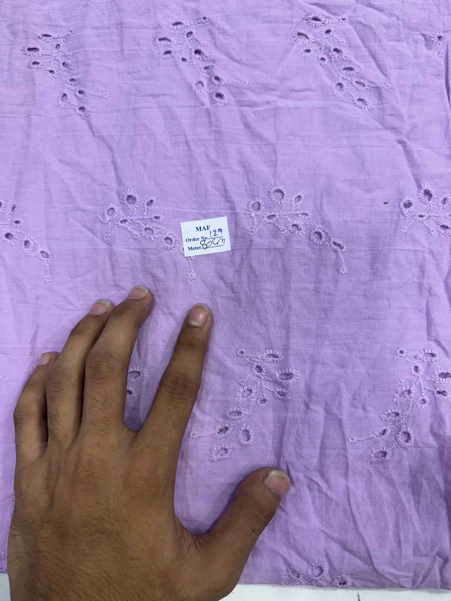 Buy Cutpiece Cotton Hakoba Lavender Leaf Cutwork Embroidery 80 Centimeter