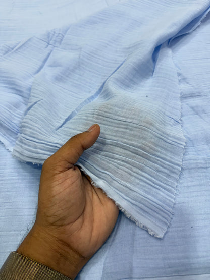 Buy Soft Cotton Double Cloth Solid Powder Blue Fabric
