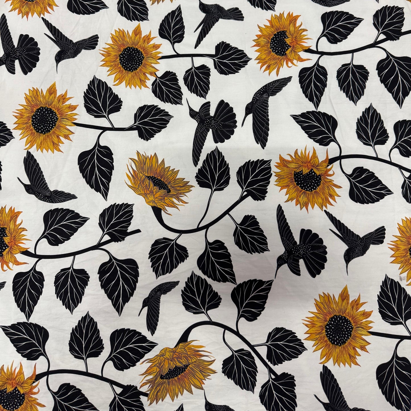 Buy Premium Collection HL Poplin Bold Sunflower Printed Fabric - MAF 